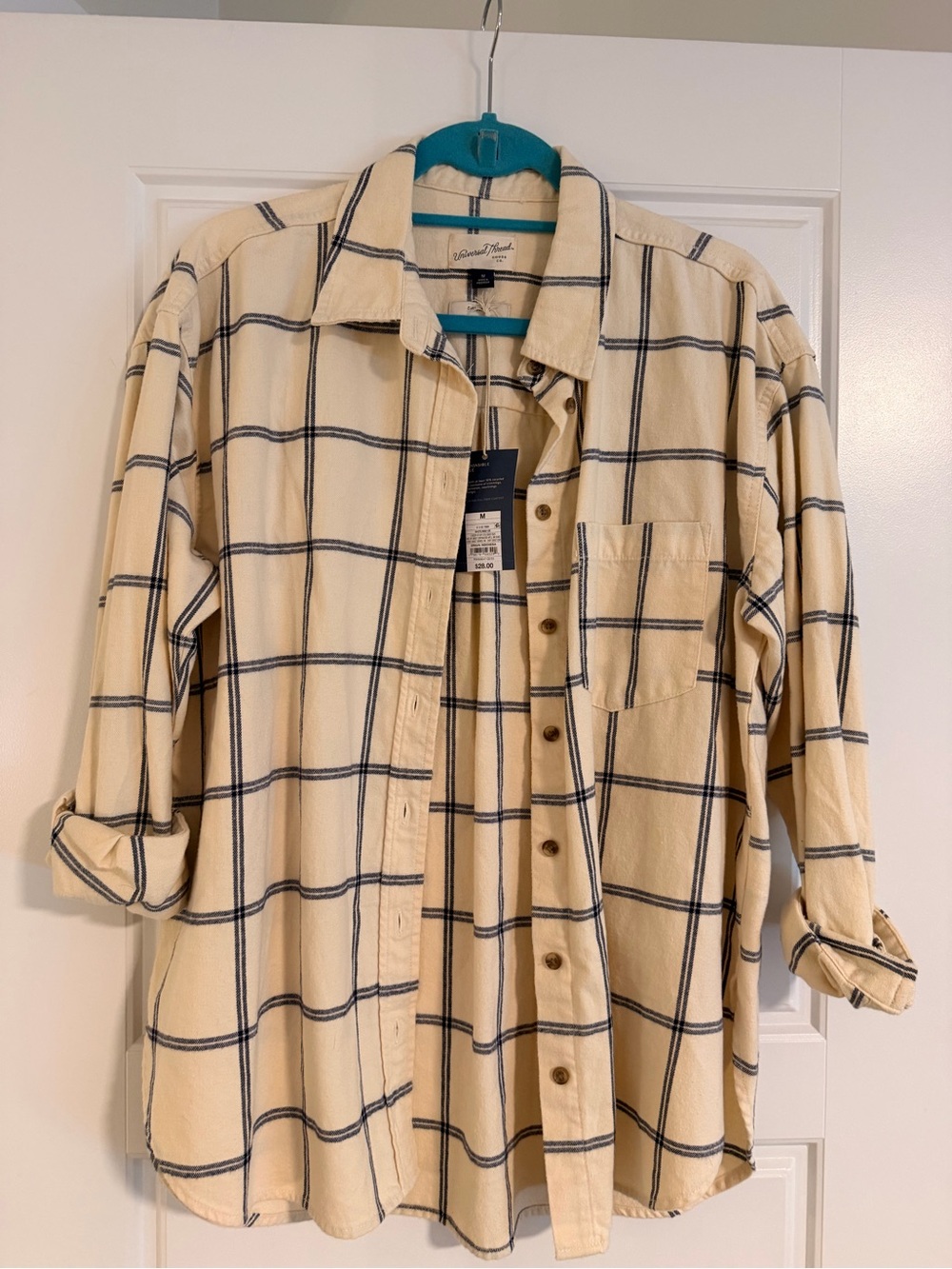 Universal Thread Cream Plaid Button-Down Shirt